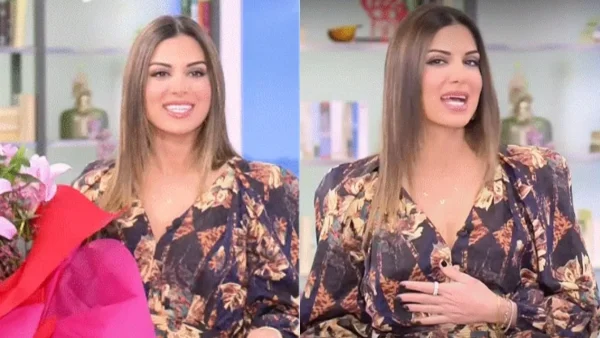 Με τεράστιο μπουκέτο λουλούδια και... - Η εντυπωσιακή έκπληξη της Τσιμτσιλή στον αέρα του ALPHA