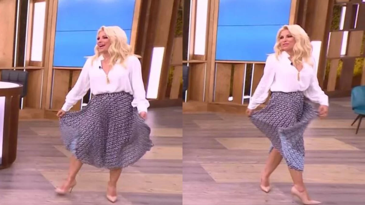 Της σφύριζαν και της φώναζαν "δώσε" - Η Ελένη Μενεγάκη έκανε πασαρέλα στον αέρα του MEGA και αποθεώθηκε από όλους