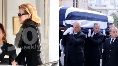 Κηδεία τέως βασιλιά Κωνσταντίνου: Μαυροφορέμενη με γυαλιά ηλίου - Στην Μητρόπολη Αθηνών η Ευγενία Μανωλίδου