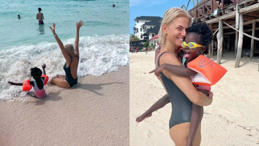 Η Χριστίνα Κοντοβά σε διακοπές με την κόρη της.