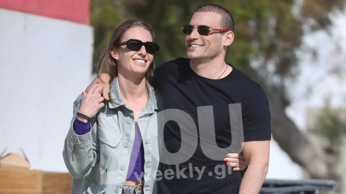 Περπατούσαν αγκαλιά σε παραλία της Μυκόνου - Χαμογελαστοί και full in love Δαλάκα & Φιντιρίκος