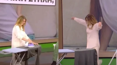 Σοφία Αλιμπέρτη: Άφησε το σίδερο και έπιασε το ζεϊμπέκικο - Ο "βαρύς" της χορό στο πλατό του ΑΝΤ1