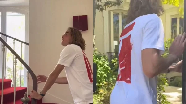 Διώροφο με κόκκινο βασιλικό χαλί & συλλογή από παπούτσια - Βίντεο μέσα από το αριστοκρατικό σπίτι του Στέφανου Τσιτσιπά στο Παρίσι