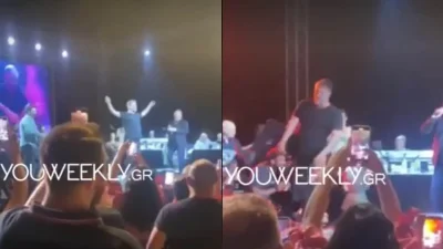 Σφύριζαν και τον χειροκροτούσαν κάτω από τη σκηνή - Χαμός με το βαρύ ζεϊμπέκικο του Βασίλη Μπισμπίκη σε συναυλία