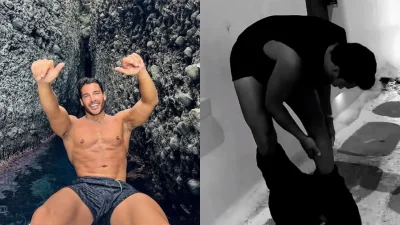 Γιώργος Ασημακόπουλος: Έμεινε με το μποξεράκι στη μέση του δρόμου - Η στιγμή που ξεγυμνώθηκε στα στενά της Μυκόνου (Βίντεο)