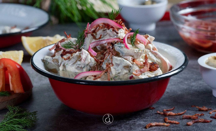 Πατατοσαλάτα με φρέσκο τυρί κρέμα