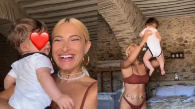 Με μικρές μπουκλίτσες στα μαλλάκια του ο νουνίτο - Ο χορός της Ιωάννας Τούνη για τους 6 μήνες μετά τη γέννα