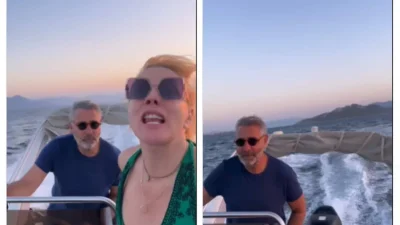 Βόλτα με το σκάφος μπροστά στο ηλιοβασίλεμα - Τα "πειράγματα" της Σμαράγδας Καρύδη στον Θοδωρή Αθερίδη (Βίντεο)