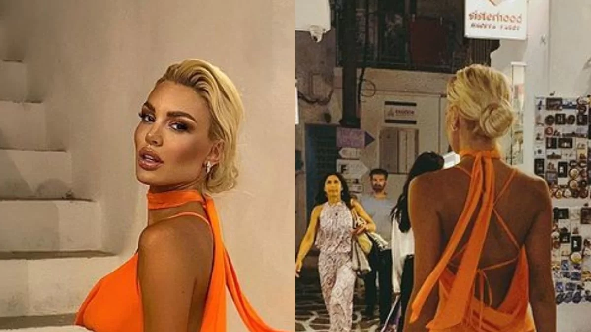 Με πορτοκαλί φόρεμα στη Μύκονο η Αλεξάνδρα Παναγιώταρου: Κοστίζει 125 ευρώ