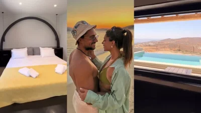 Στην Τήνο Σάκης Κατσούλης και Μαριαλένα Ρουμελιώτη: Αυτή είναι η luxury σουίτα στην οποία μένουν