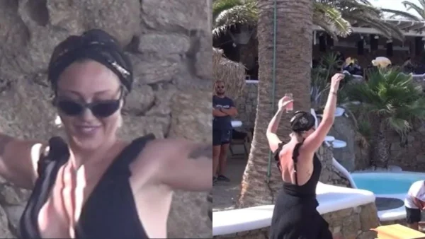 Όλα τα βλέμματα είχαν "καρφωθεί" πάνω της - Ο χορός της Πηνελόπης Αναστασοπούλου στην Μύκονο με μαύρο ολόσωμο μαγιό