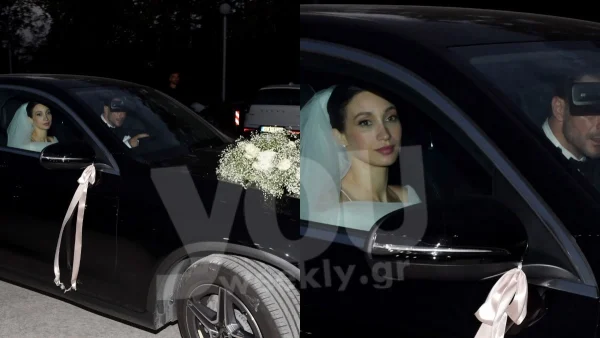 Γάμος Αγγελόπουλος & Βαμβακούση: Με θηρίωδες μαύρο τζιπ που οδηγούσε ο Ντάνος έφτασαν στη δεξίωση - Οι λαμπεροί καλεσμένοι