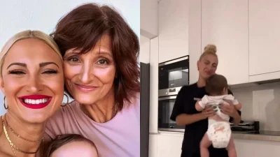 Με δάκρυα στα μάτια η Ιωάννα Τούνη - Χόρεψε αγκαλιά με το μωρό της το τραγούδι που της έλεγε η μαμά της