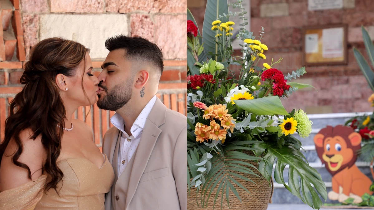 Σαν πριγκίπισσα η Λάουρα Νάργες με το παραμυθένιο της φόρεμα - Το φιλί με τον Σαντικάι έξω από την εκκλησία που βαφτίστηκε ο γιος τους