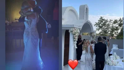 Παντρεύτηκε η "κόρη" του Πάνου Μιχαλόπουλου και βάφτισε το παιδί της - Το πριγκιπικό νυφικό και η ομοιότητα με την κόρη της