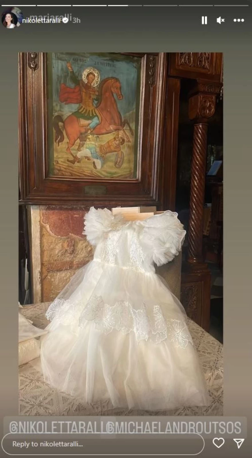 Νικολέττα Ράλλη κόρη βάφτιση