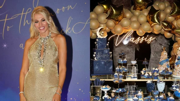 Συνοδευόμενη από το σύντροφό της - Με maxi γοργονέ φόρεμα η αδερφή της Σπυροπούλου στα βαφτίσια του γιου της