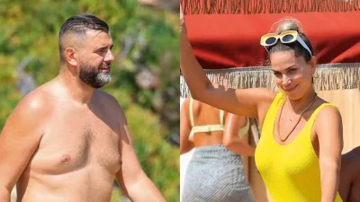 Με κίτρινο ολόσωμο μαγιό σε παραλία της Μυκόνου: Αποκλειστικές φωτογραφίες από τις διακοπές της Κατερίνας Στικούδη και του Βαγγέλη Σερίφη