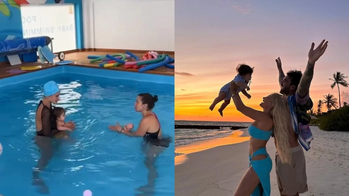 Ιωάννα Τούνη & Δημήτρης Αλεξάνδρου: Για baby swimming με το νουνίτο (Βίντεο)