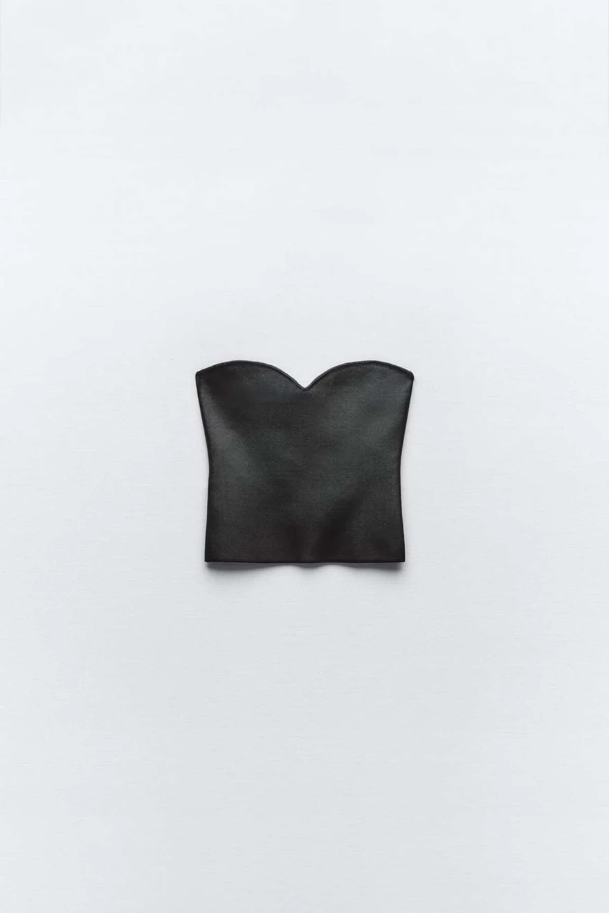 leather top zara