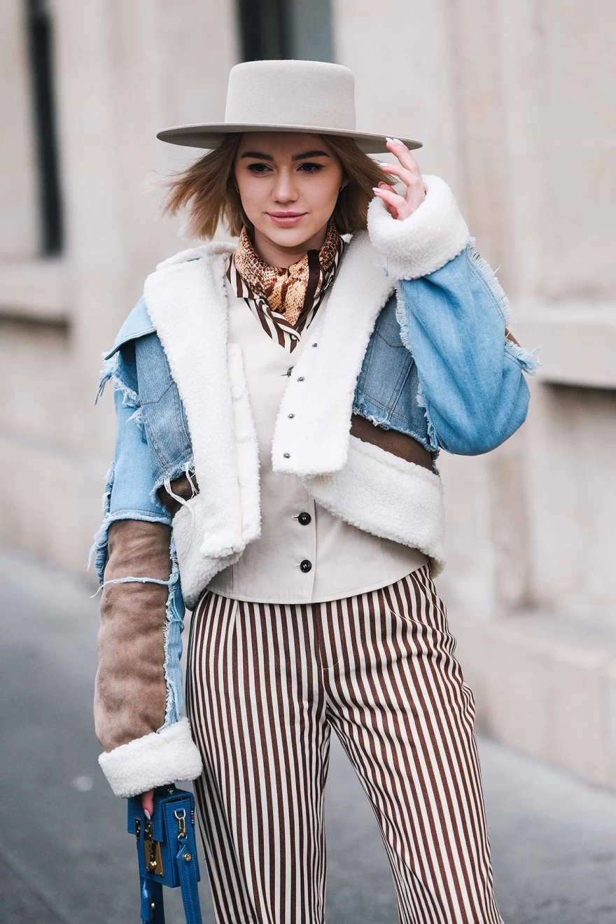 τζιν μπουφάν με γούνα