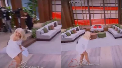 Περπατούσε και κατέβαζε το φόρεμα με τα χέρια της - «Ατύχημα» για την Ελένη Μενεγάκη στον αέρα του MEGA