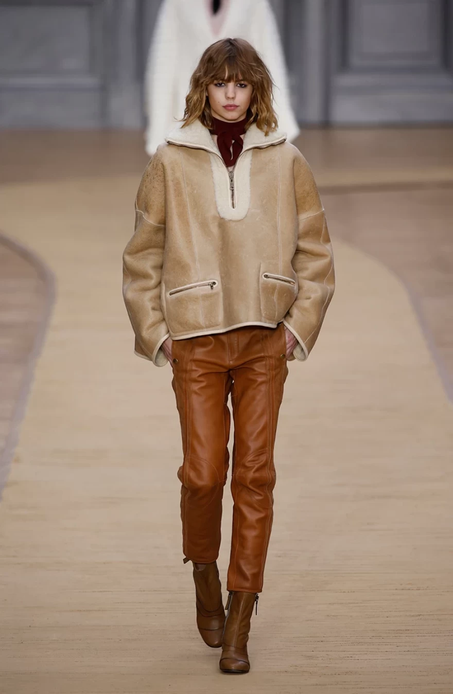 beige shearling