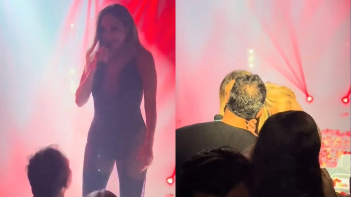 Έσκυψε στο κοινό και του έδωσε φιλί στο στόμα - Οι ευχές της Δέσποινας Βανδή για τα γενέθλια του Βασίλη Μπισμπίκη