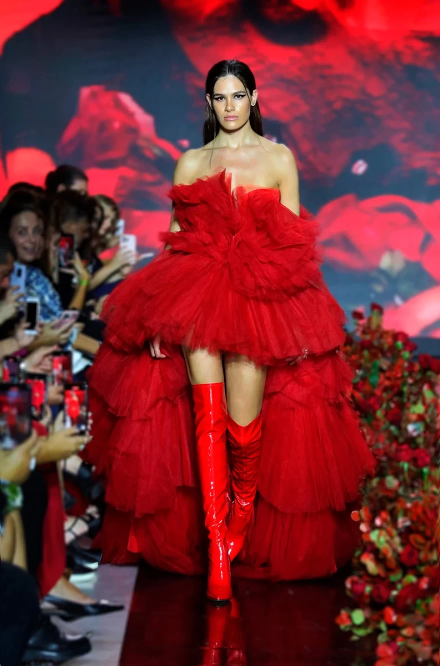 irene angelopoulos red dress