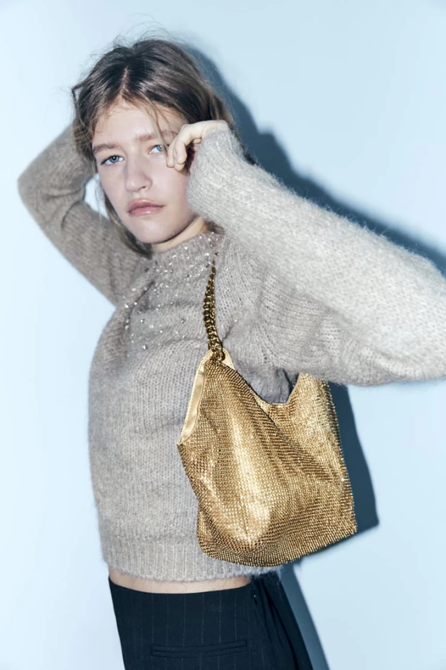 χρυσαφί τσάντα