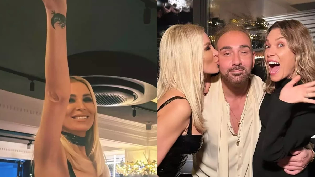 Με maxi leather στενό φόρεμα τράβηξε όλα τα βλέμματα πάνω της - Το party της Κατερίνας Καινούργιου για την γιορτή της