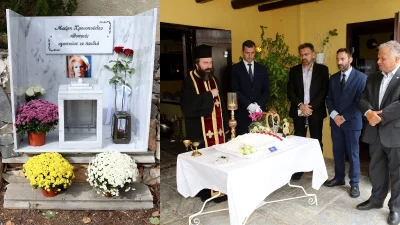 Βαρύ το κλίμα στο μνημόσυνο της Μαίρης Χρονοπούλου - Μαυροφορεμένος ο τελευταίος της σύντροφος, ντυμένη στα λευκά η Κουτσελίνη