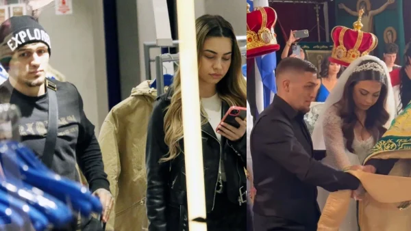 Παντρεύτηκαν ο Γιώργος Πιλίδης και η Όλγα Καρπουζίδου - Εκείνη με φουντωτό νυφικό, δαντέλα και στρας και ο γαμπρός στα μαύρα