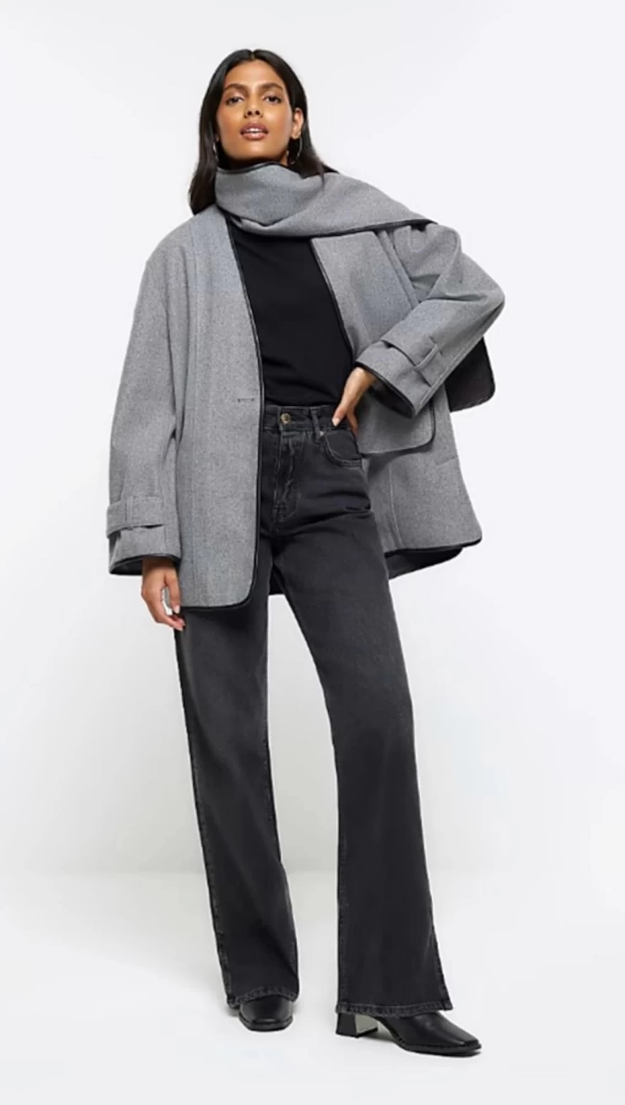 πανωφόρι με κασκόλ