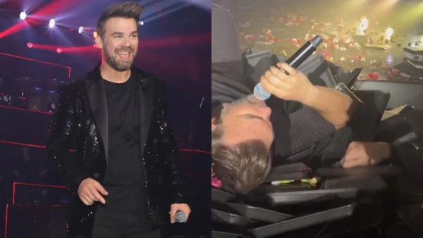 Άφωνο το κοινό στον Βοτανικό - Η στιγμή που ο Γιώργος Σαμπάνης ξαπλώνει στην πίστα και τραγουδάει πάνω στα πανέρια (Βίντεο)