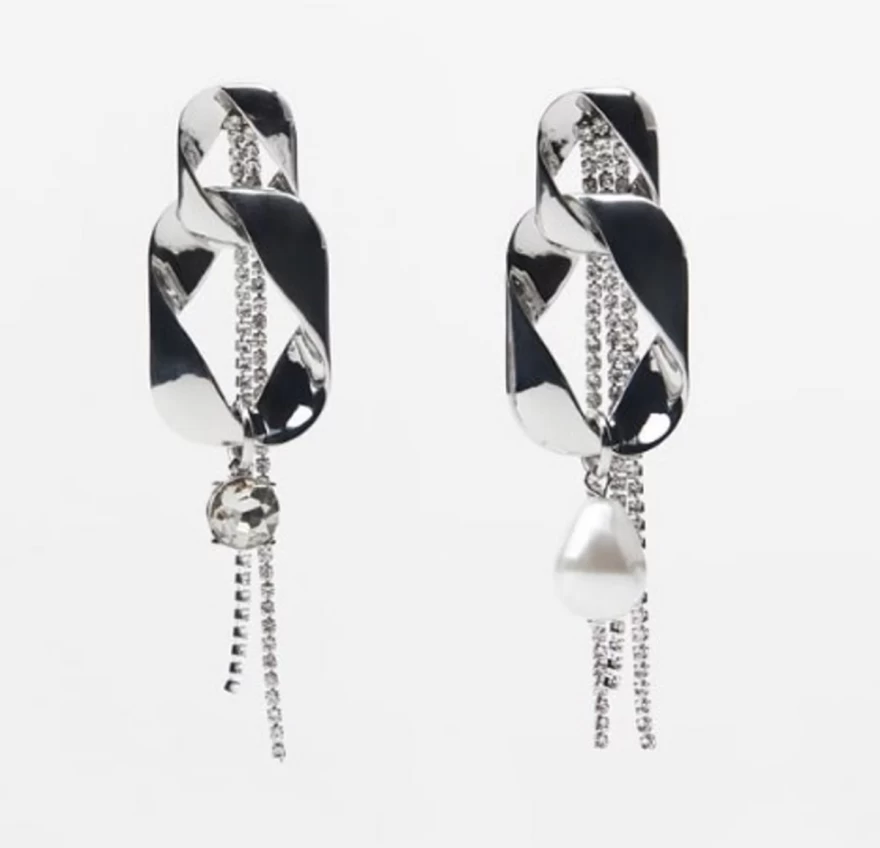 ασημί σκουλαρίκια