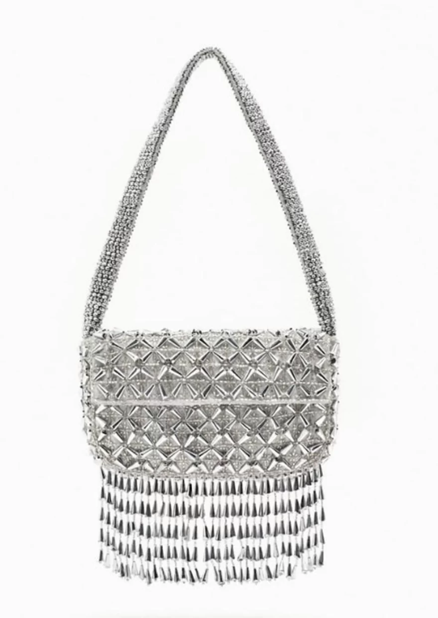 ασημί τσάντα