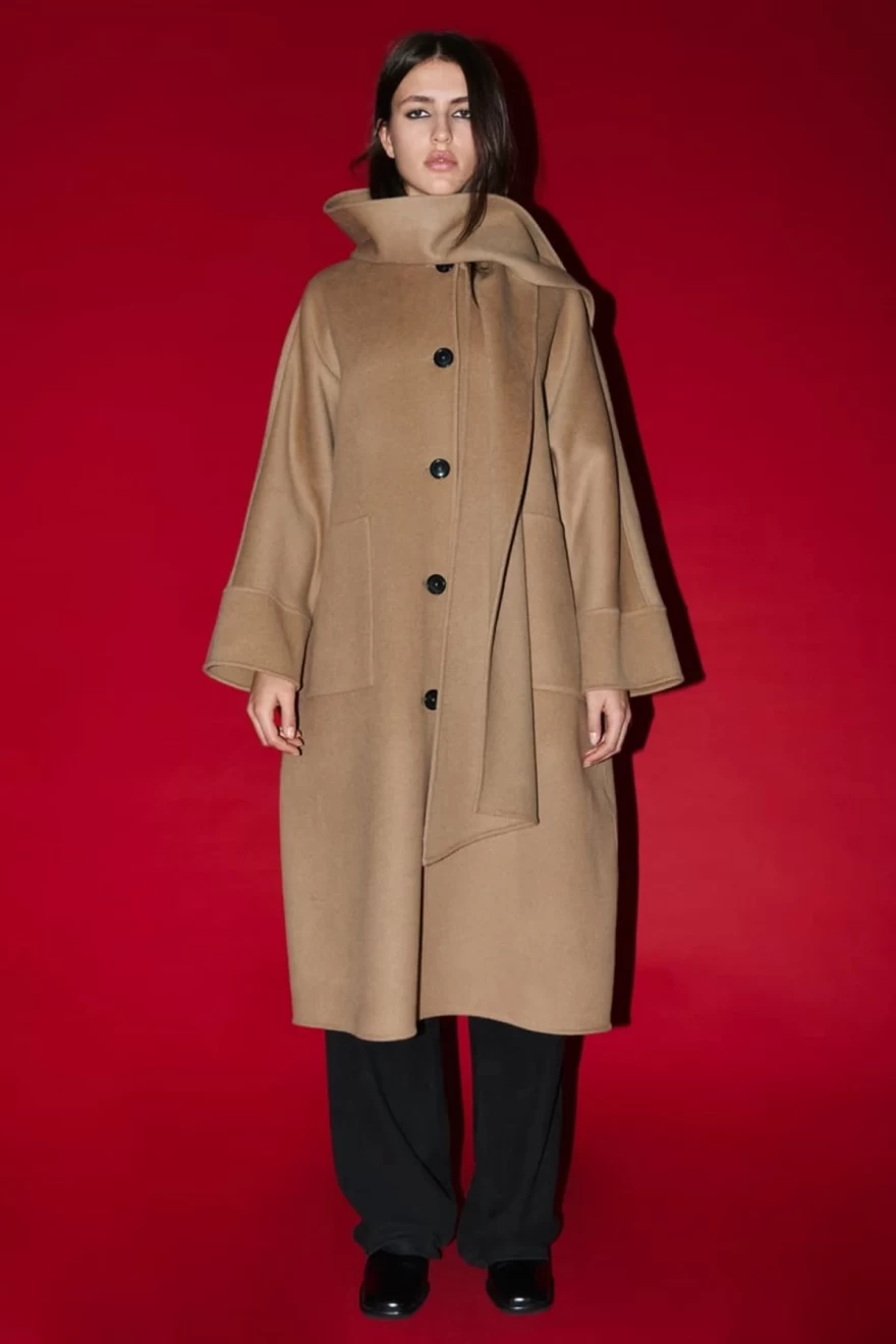 μπεζ παλτό zara