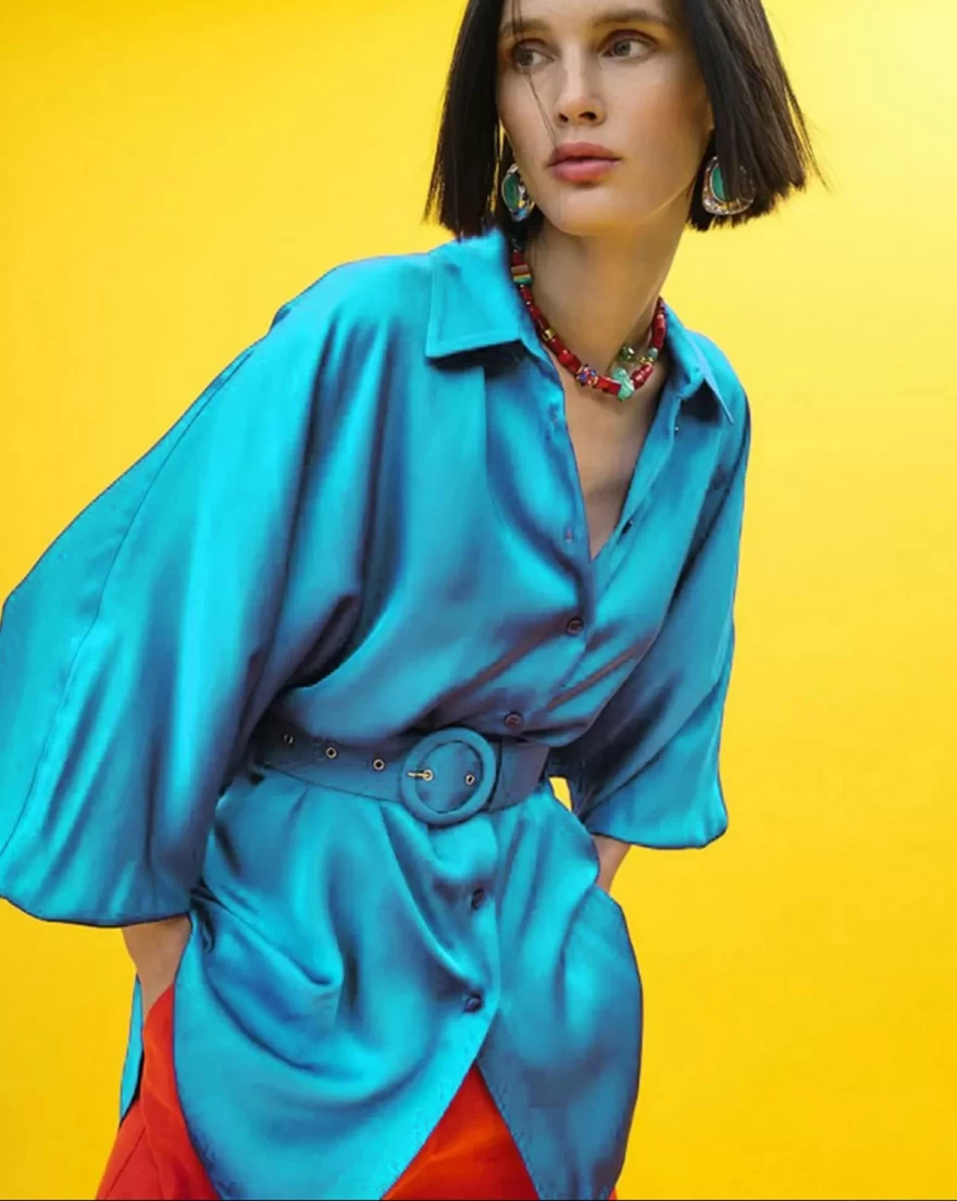 τιρκουάζ πουκάμισο