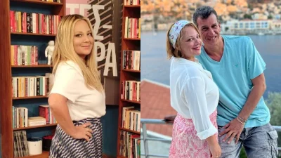 Με τεράστια βεράντα, μαρμάρινη κουζίνα, λευκούς τοίχους & εντυπωσιακά κάδρα - Ζεστό και άνετο το σπίτι της Ζαμπέτογλου και του Γαλακτερού στα Μελίσσια