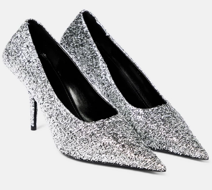 silver pumps