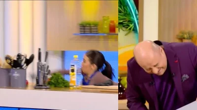 «Ρε συ, ο κουβάς!» - Ασύλληπτο γέλιο στο πλατό του "Η μαμά μου μαγειρεύει καλύτερα από τη δική σου" με την τούμπα παίκτριας
