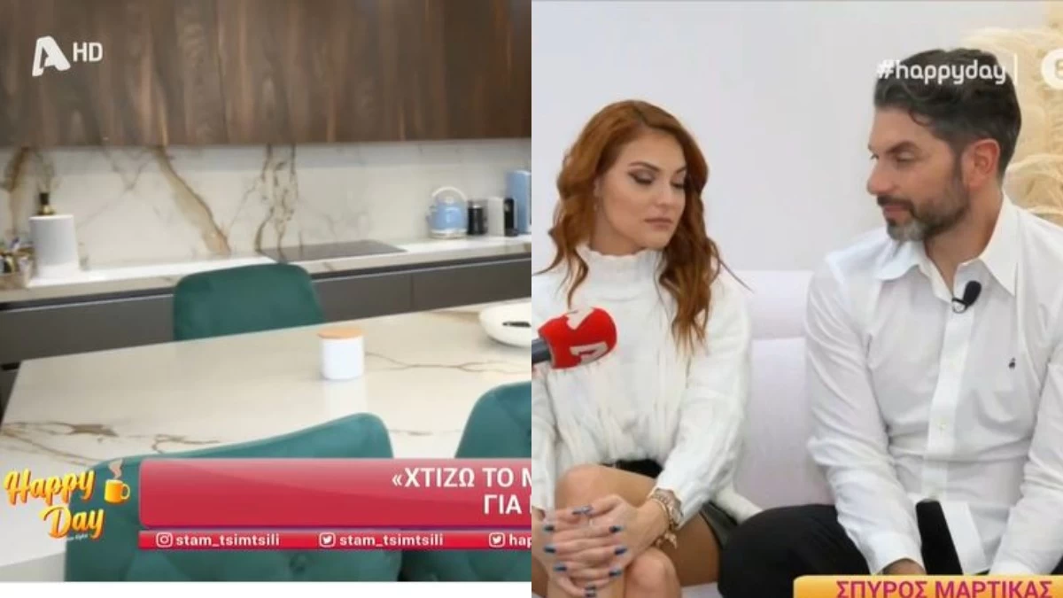 Σπύρος Μαρτίκας - Βρισηίδα Ανδριώτου: Με μαρμάρινα πατώματα και πάγκους! Βίντεο από το ανακαινισμένο σπίτι τους στον Πειραιά