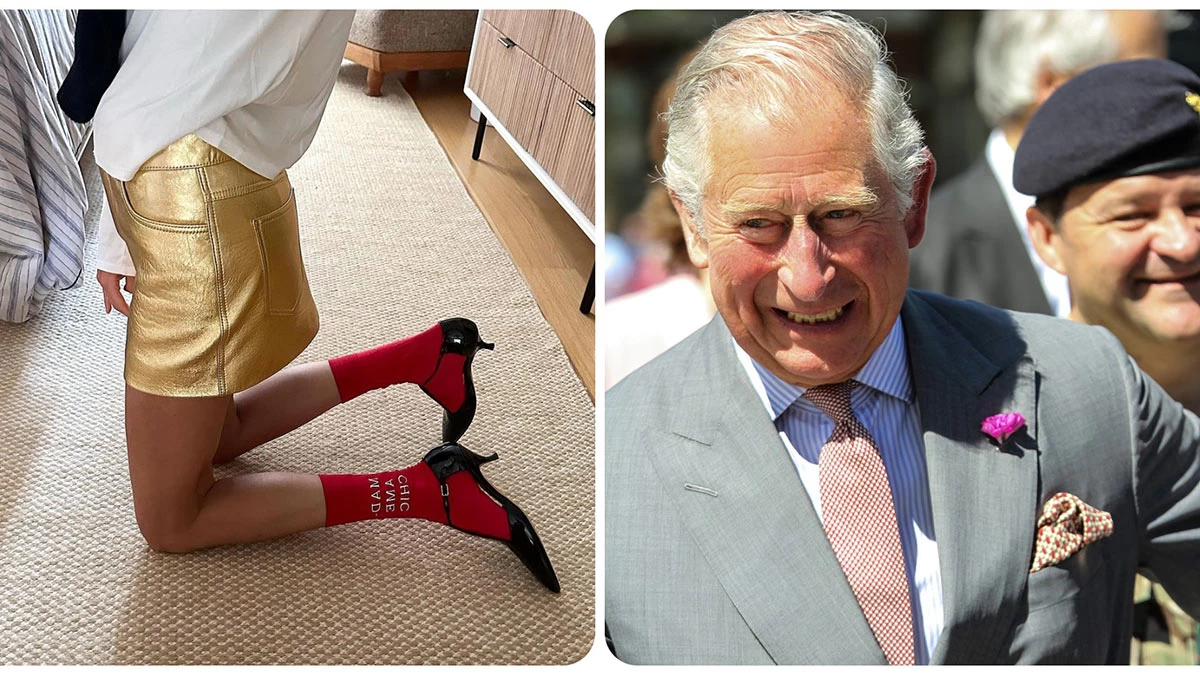 Πώς ένα ζευγάρι κόκκινες κάλτσες έφερε κοντά τον Βασιλιά Κάρολο και τη Leandra Medine Kohen