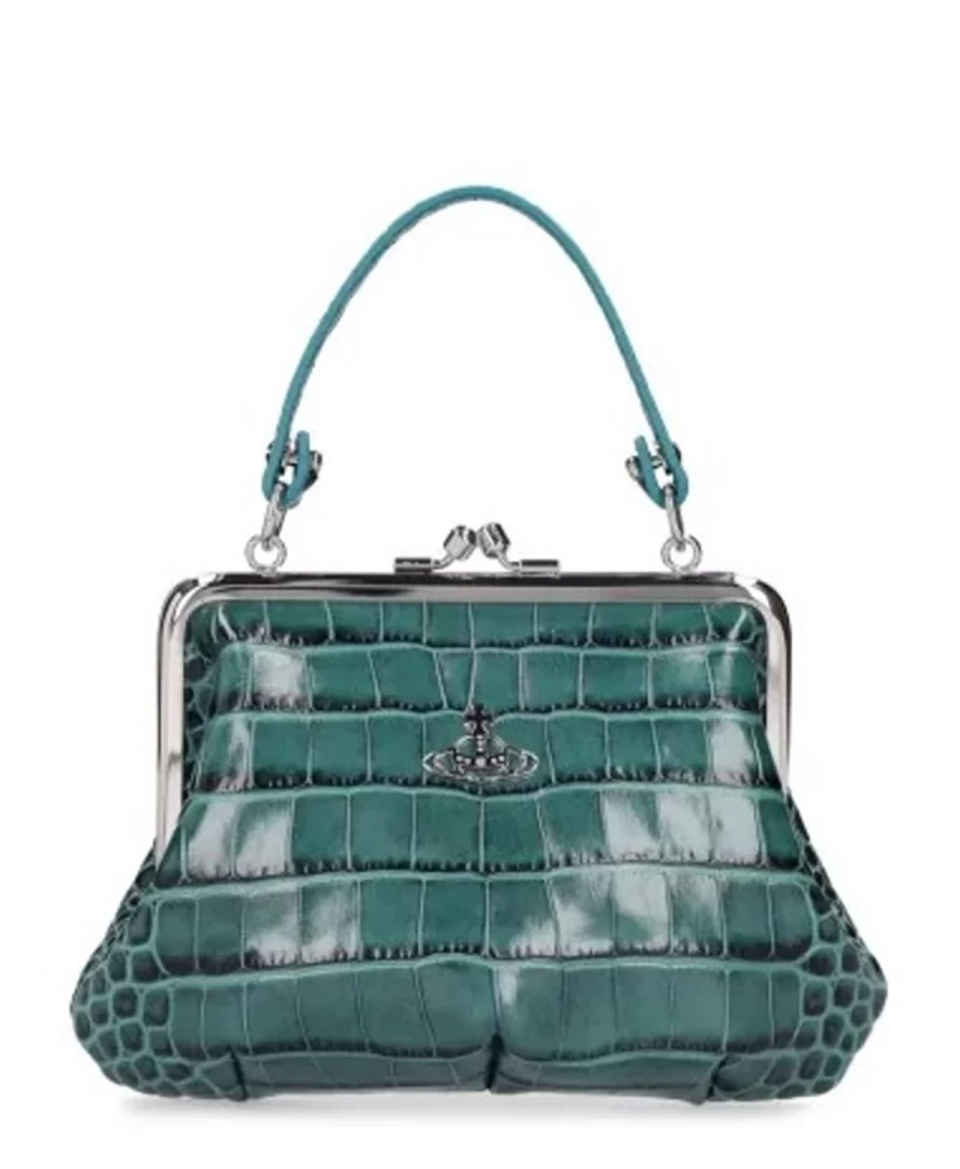 κροκό γαλάζια τσάντα