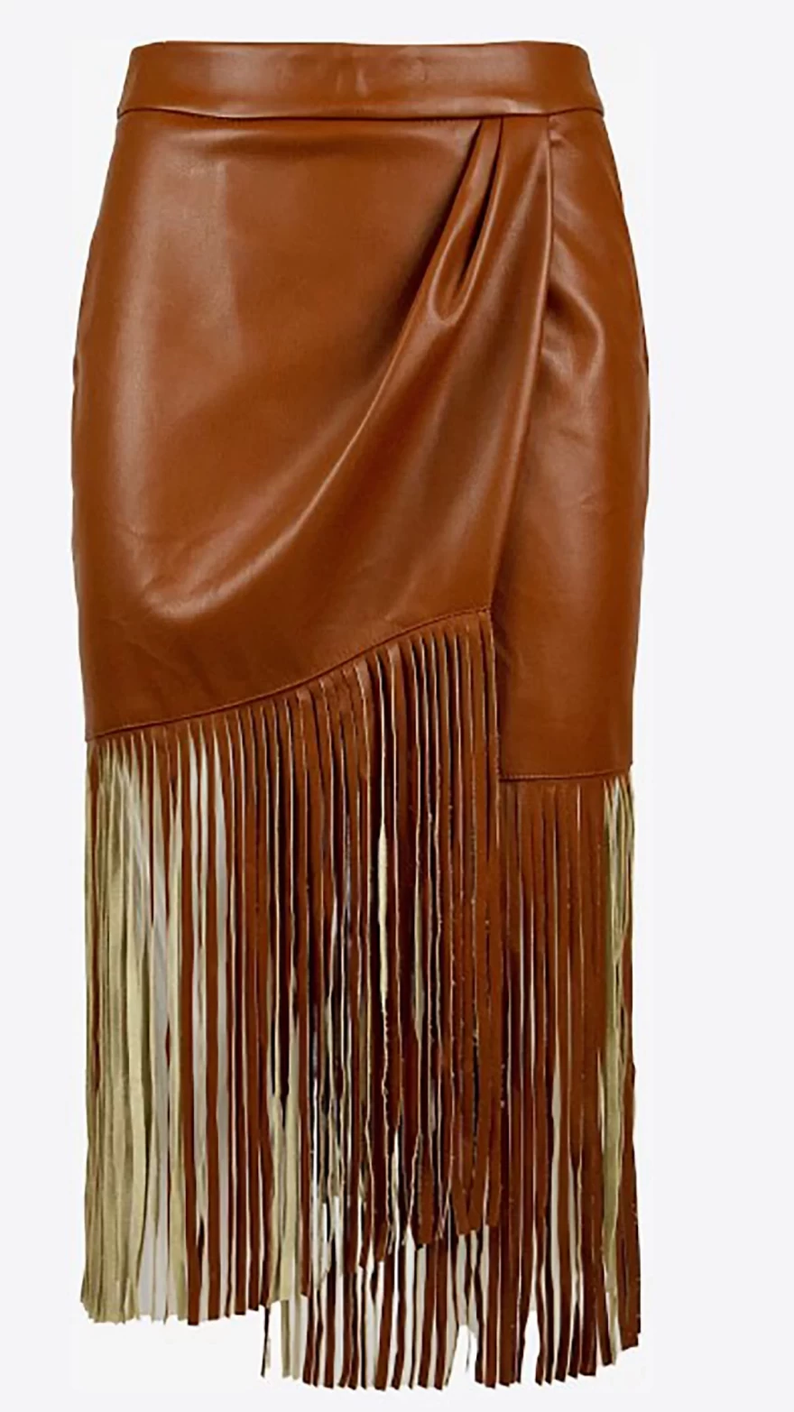 δερματινη φούστα με κρόσσια