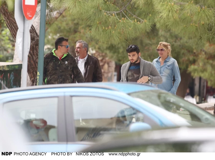 Ο Γιώργος Λιάγκας με τον πατέρα της Φαίης, Δημήτρη Σκορδά