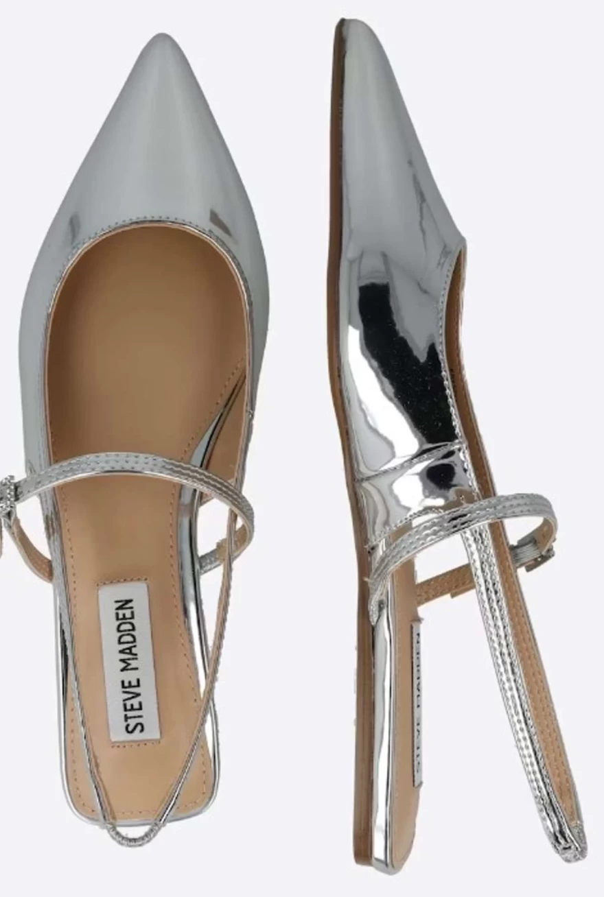 ασημί παπούτσια με λουράκια