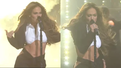Αμηχανία στη σκηνή για την Τζένιφερ Λόπεζ - Καρέ καρέ η στιγμή που της πέφτει η τρέσα από τα μαλλιά ενώ τραγουδάει (Βίντεο)