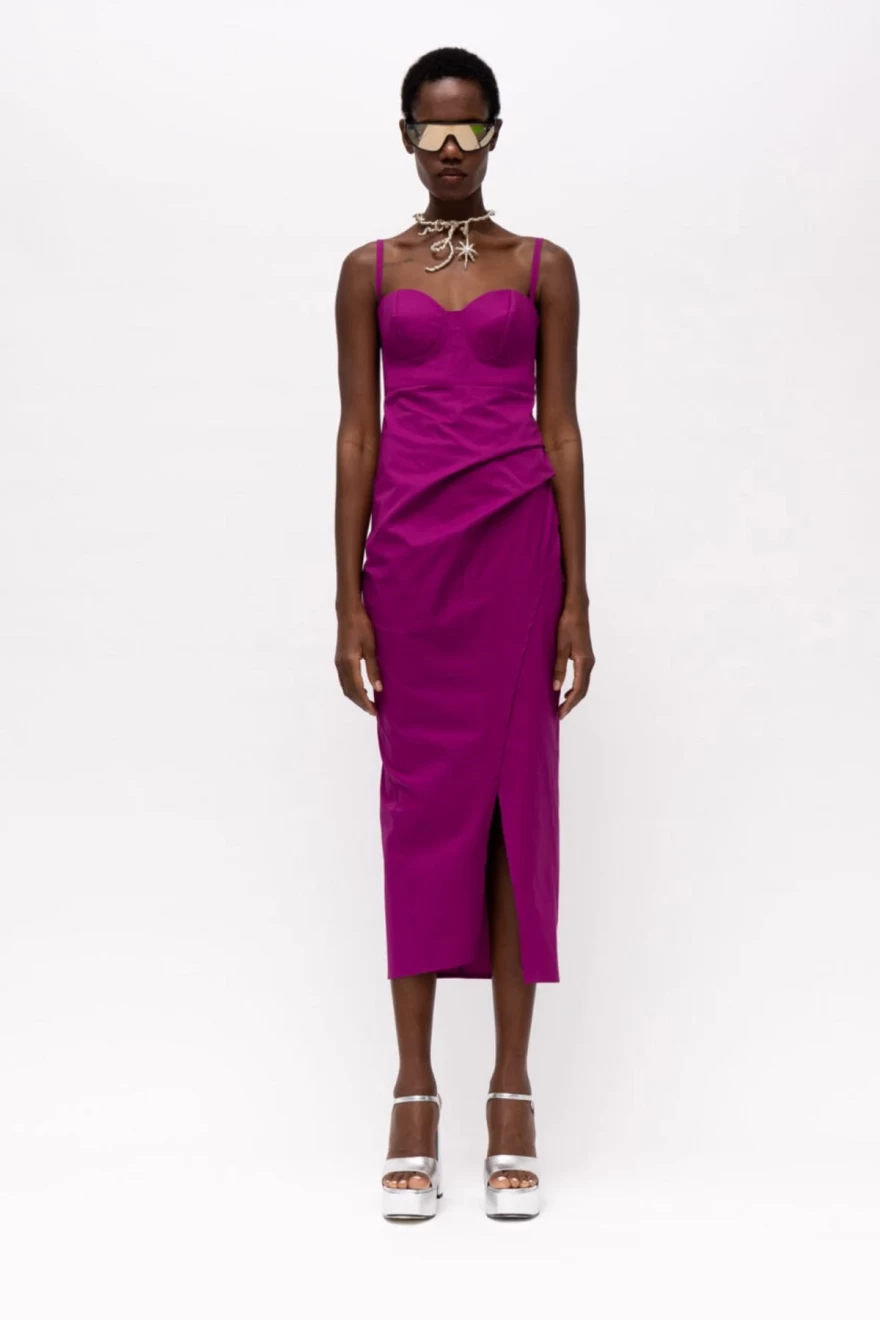 φούξια φόρεμα στενό